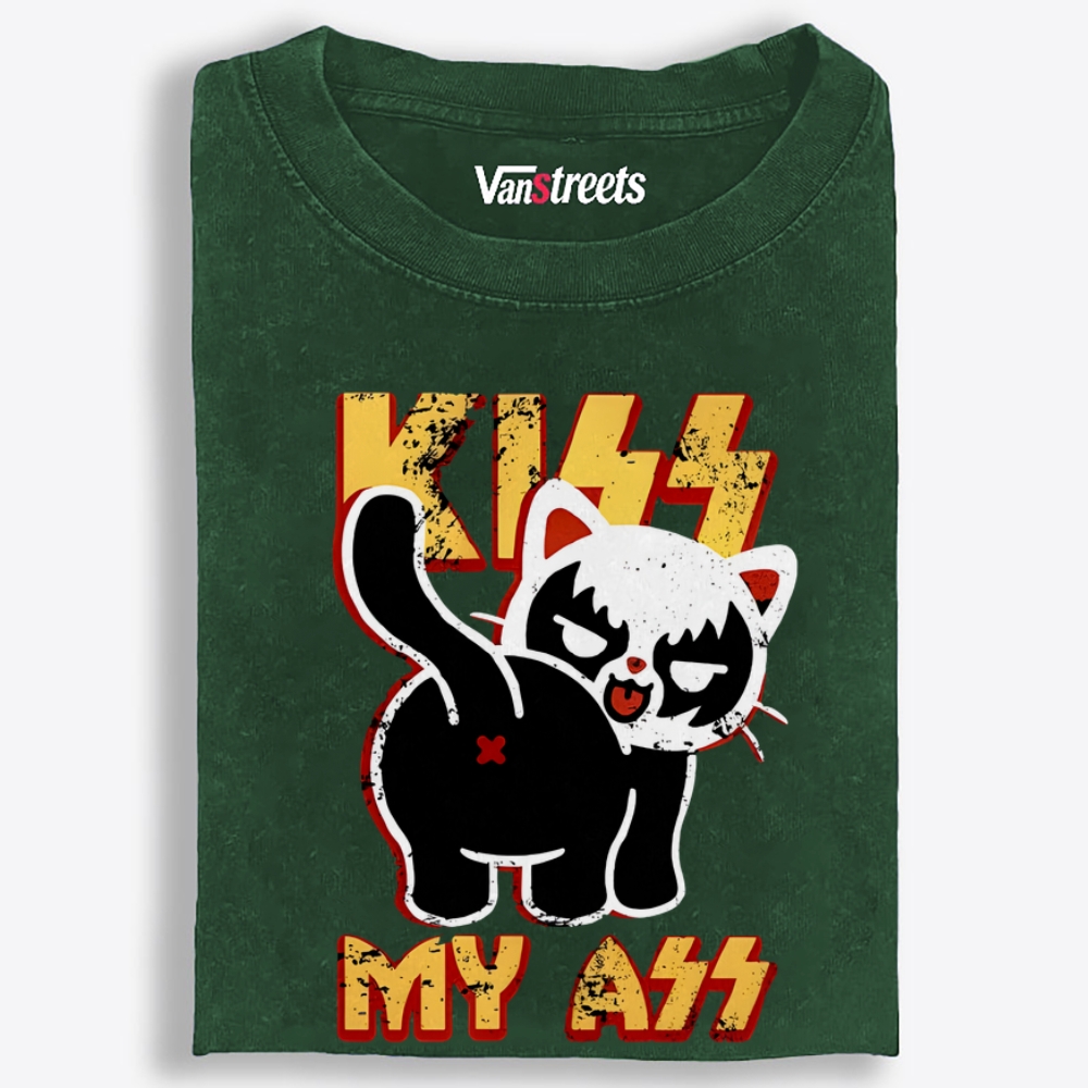 KISS My Ass Retro Washed T-Shirt | 100% Cotton | Streetwear Essential