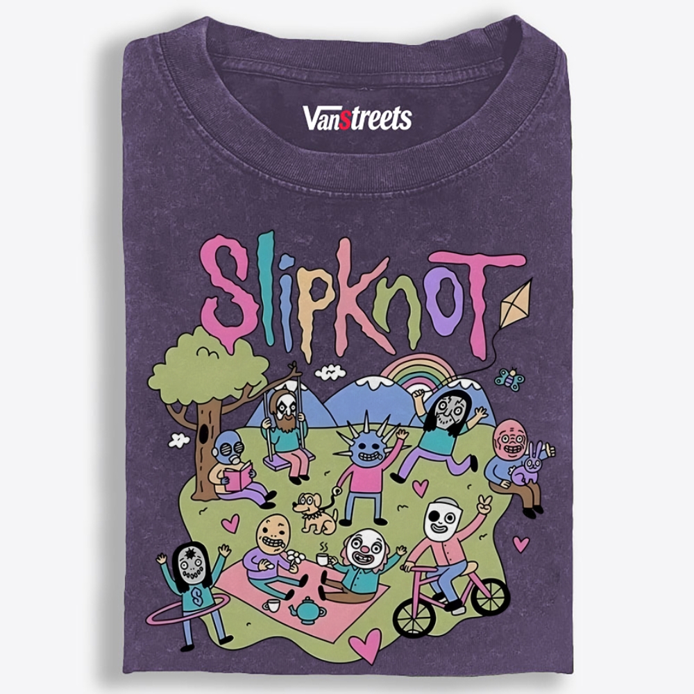 Slipknot: Happy Place Retro Washed T-Shirt | 100% Cotton | Streetwear Essential