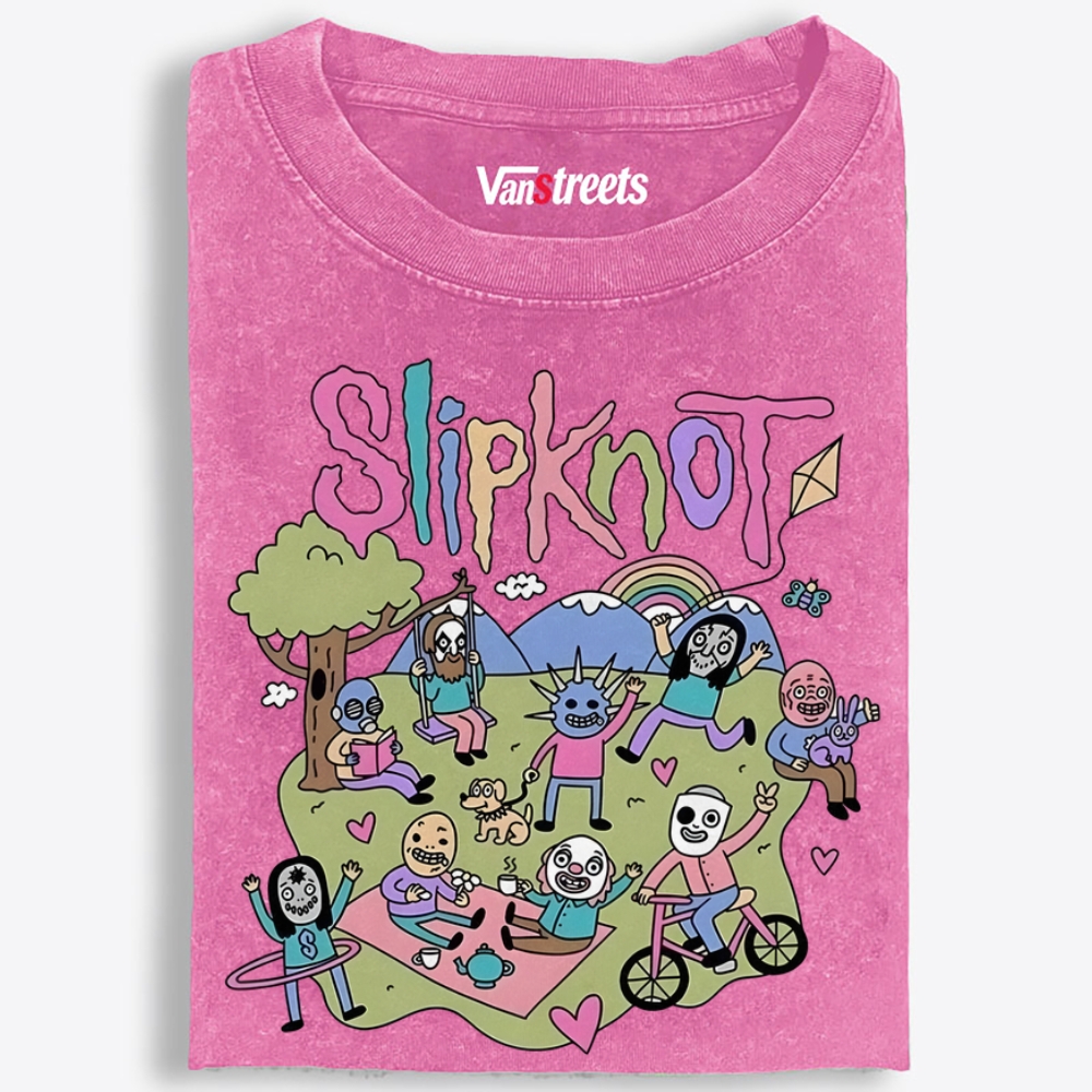 Slipknot: Happy Place Retro Washed T-Shirt | 100% Cotton | Streetwear Essential