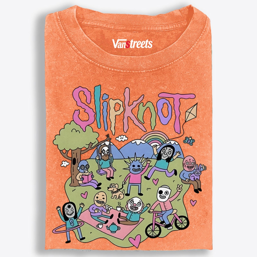 Slipknot: Happy Place Retro Washed T-Shirt | 100% Cotton | Streetwear Essential