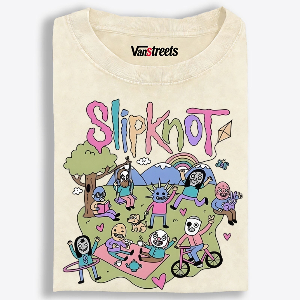 Slipknot: Happy Place Retro Washed T-Shirt | 100% Cotton | Streetwear Essential