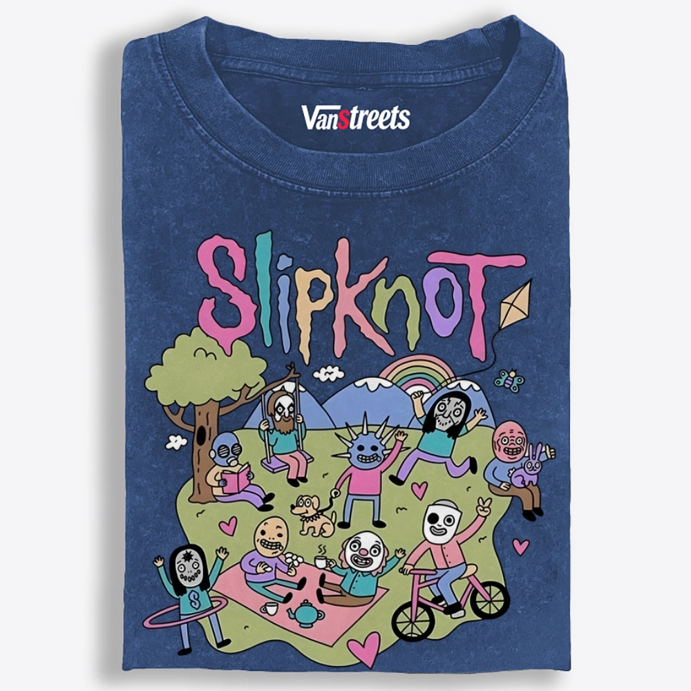 Slipknot: Happy Place Retro Washed T-Shirt | 100% Cotton | Streetwear Essential