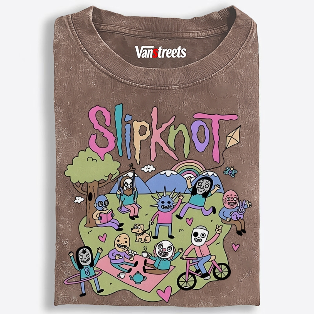 Slipknot: Happy Place Retro Washed T-Shirt | 100% Cotton | Streetwear Essential