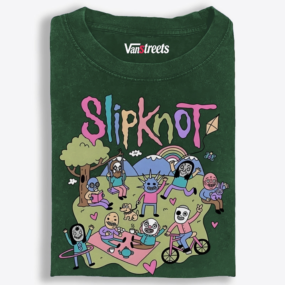 Slipknot: Happy Place Retro Washed T-Shirt | 100% Cotton | Streetwear Essential