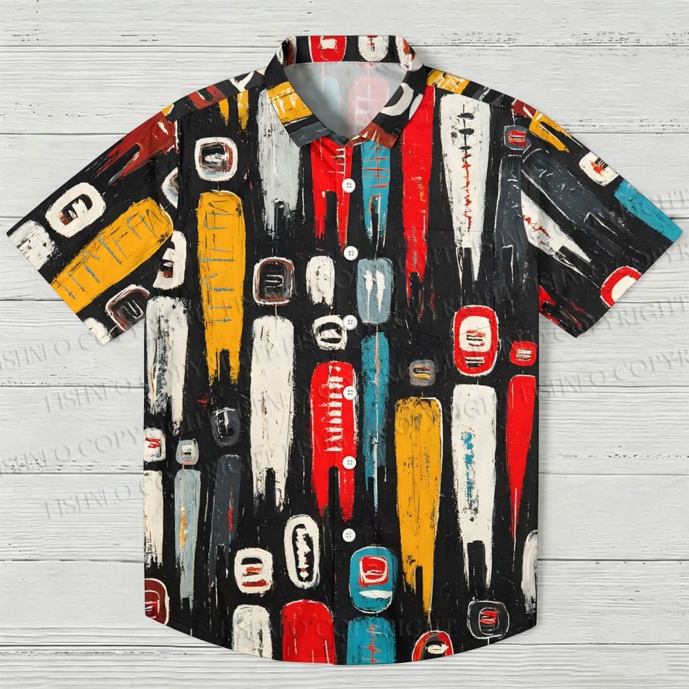 Abstract People Printed Hawaiian Shirt