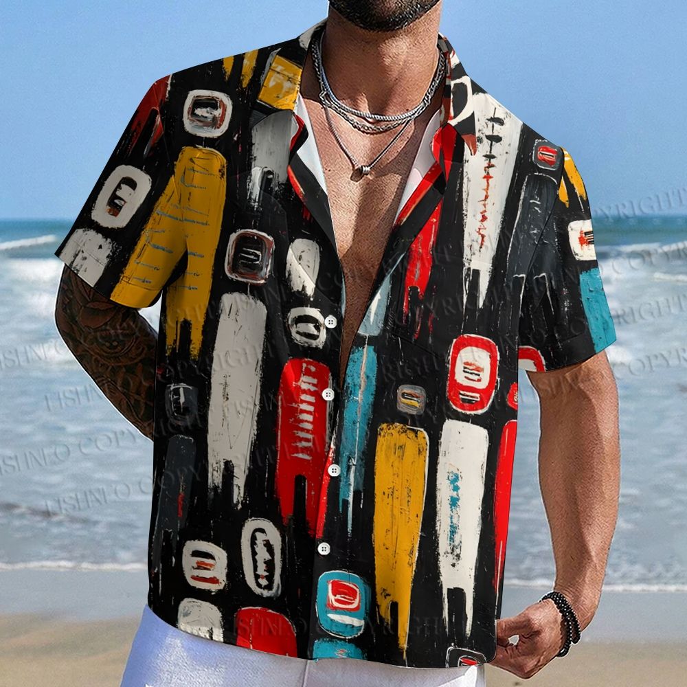 Abstract People Printed Hawaiian Shirt