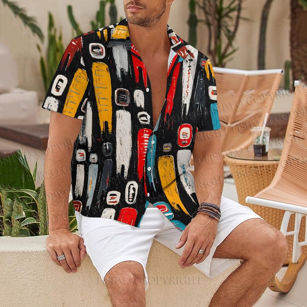 Abstract People Printed Hawaiian Shirt
