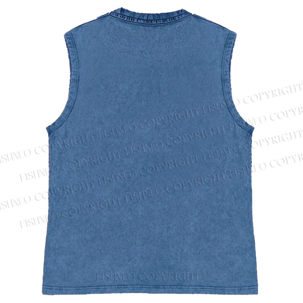 Unisex Yayoi Kusama Mushroom Printed Washed Tank Top