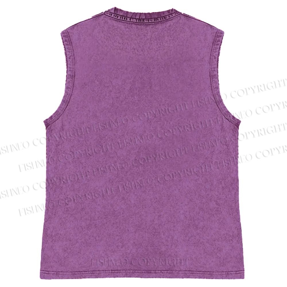 Unisex Yayoi Kusama Mushroom Printed Washed Tank Top