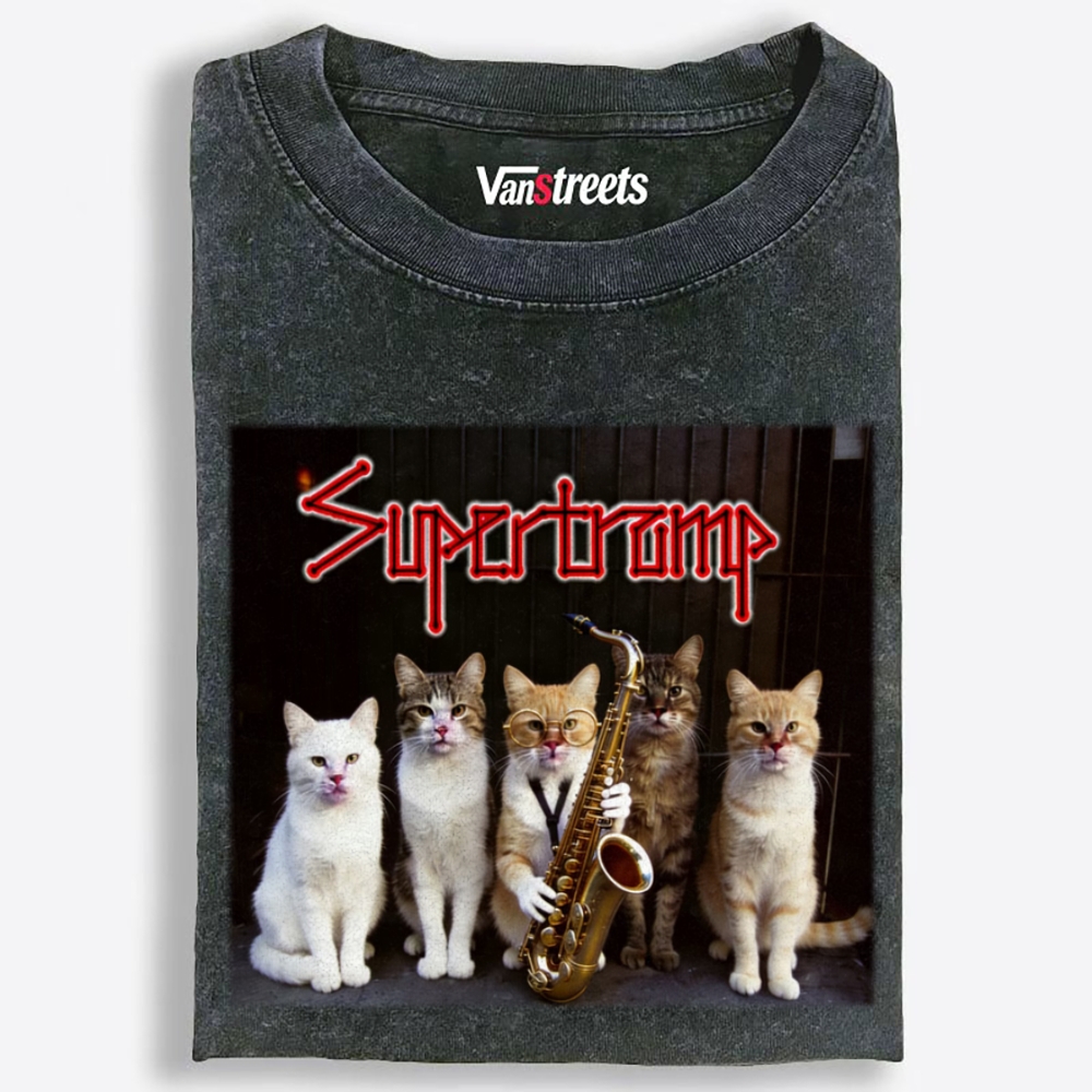 Supertramp Retro Washed T-Shirt | 100% Cotton | Streetwear Essential
