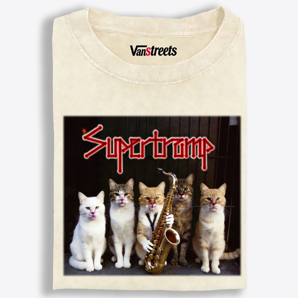Supertramp Retro Washed T-Shirt | 100% Cotton | Streetwear Essential