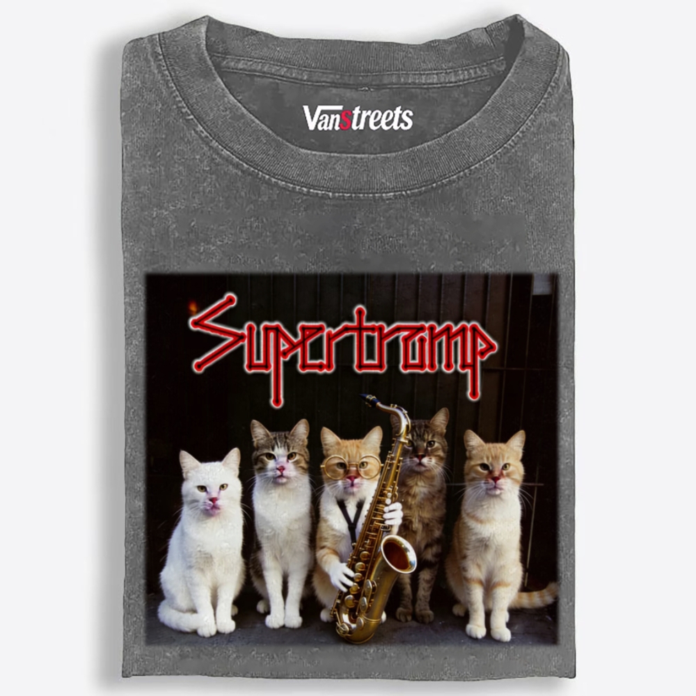 Supertramp Retro Washed T-Shirt | 100% Cotton | Streetwear Essential