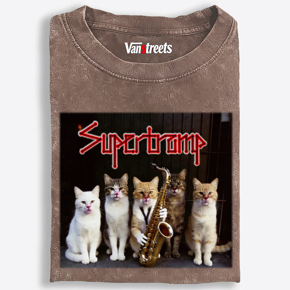 Supertramp Retro Washed T-Shirt | 100% Cotton | Streetwear Essential