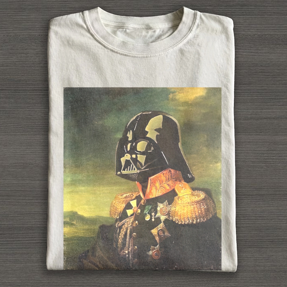 Sci-Fi Villain Classical Portrait Parody Graphic Cotton T-shirt 