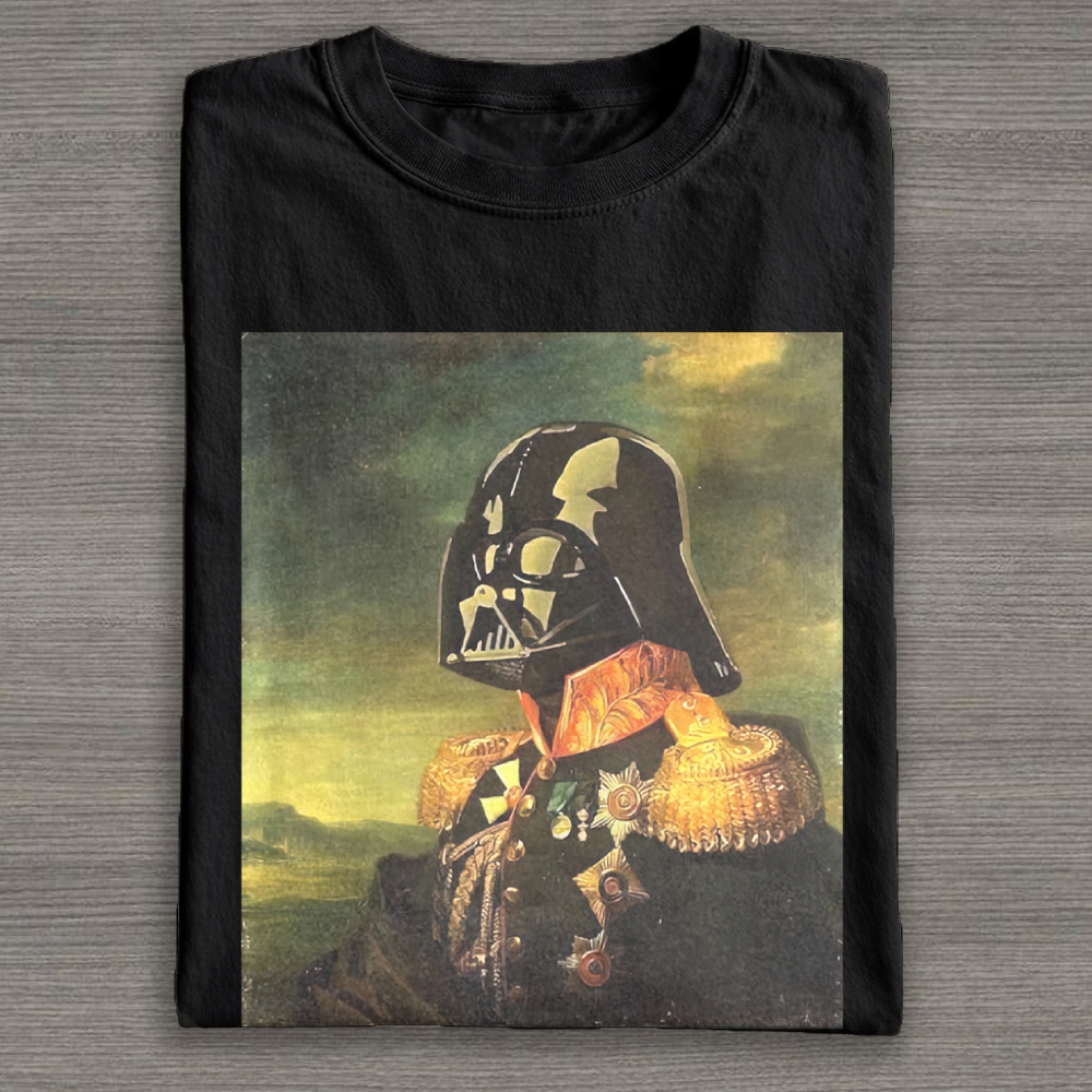 Sci-Fi Villain Classical Portrait Parody Graphic Cotton T-shirt 