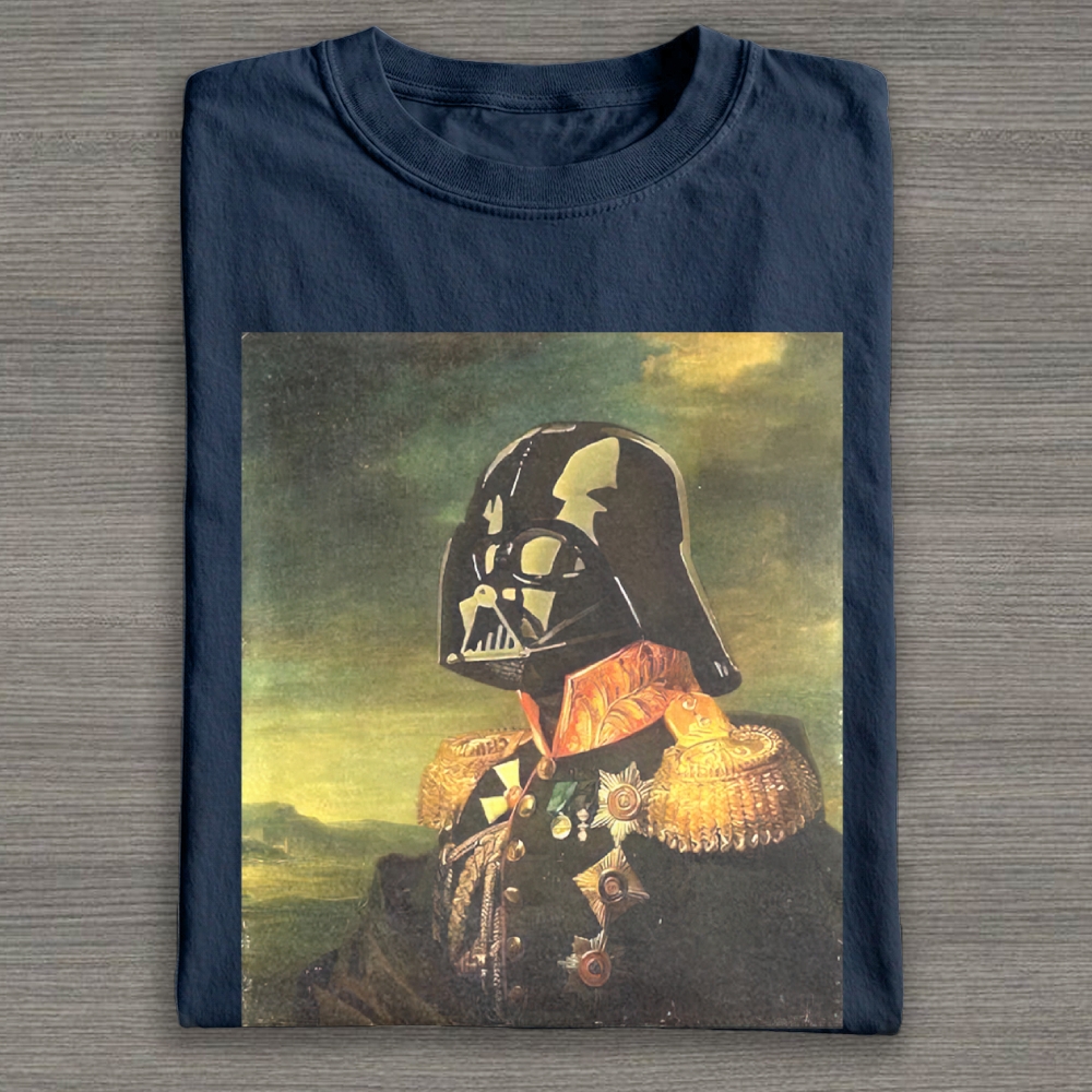 Sci-Fi Villain Classical Portrait Parody Graphic Cotton T-shirt 