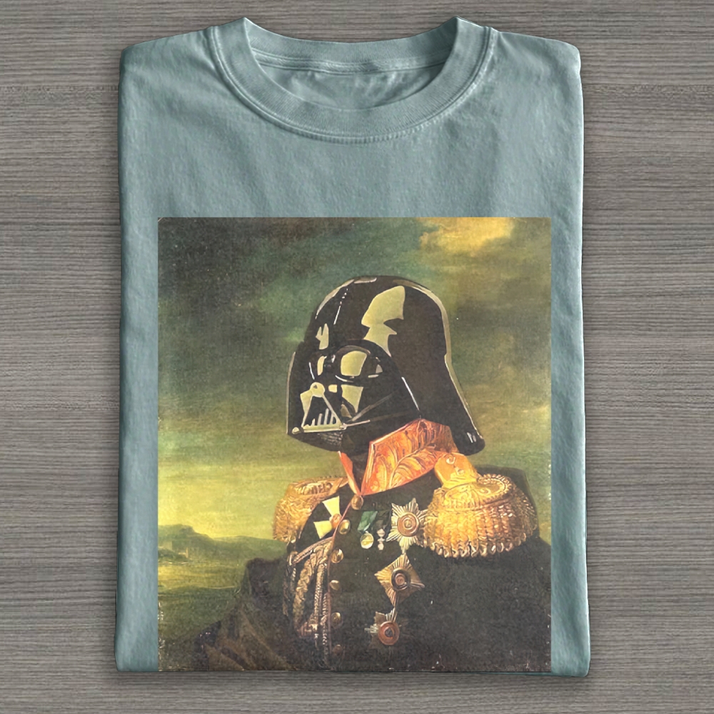 Sci-Fi Villain Classical Portrait Parody Graphic Cotton T-shirt 
