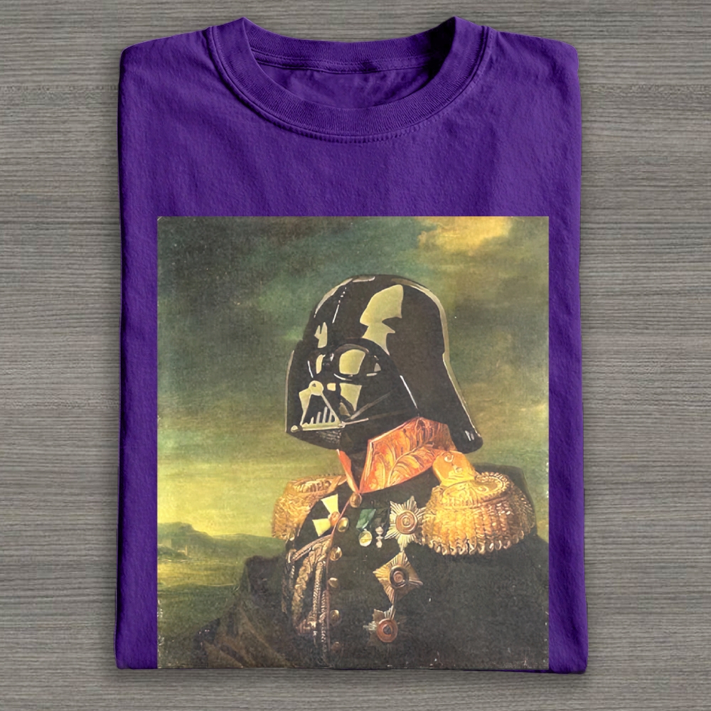 Sci-Fi Villain Classical Portrait Parody Graphic Cotton T-shirt 