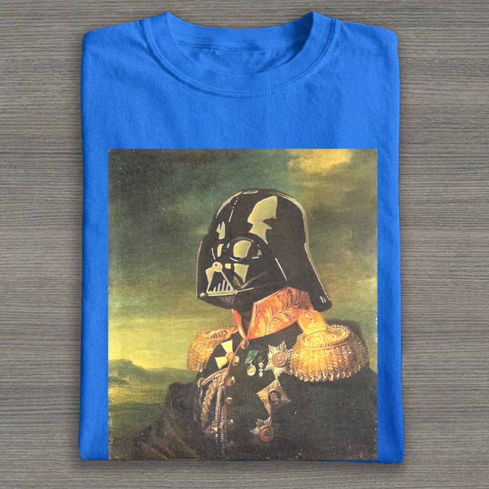 Sci-Fi Villain Classical Portrait Parody Graphic Cotton T-shirt 