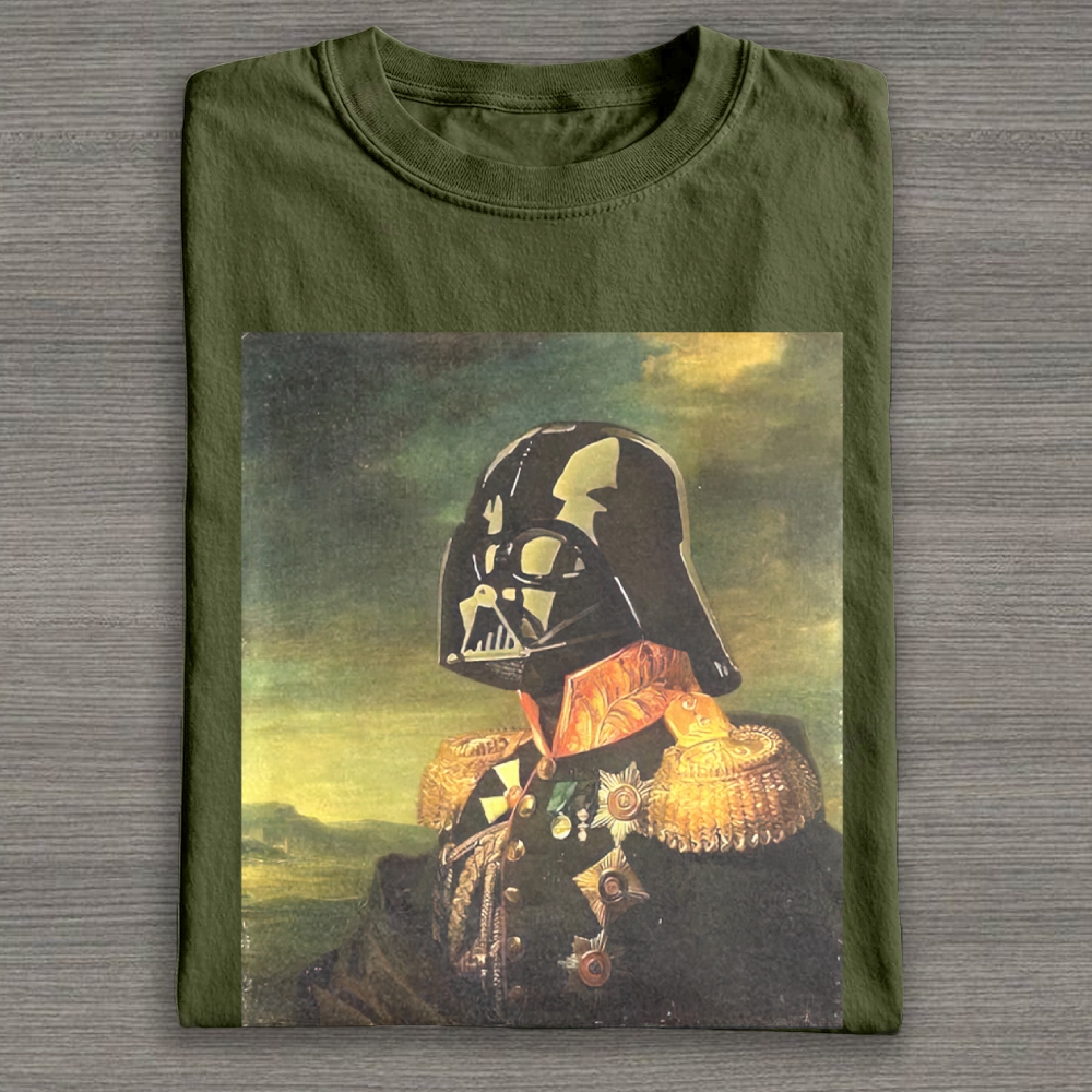 Sci-Fi Villain Classical Portrait Parody Graphic Cotton T-shirt 