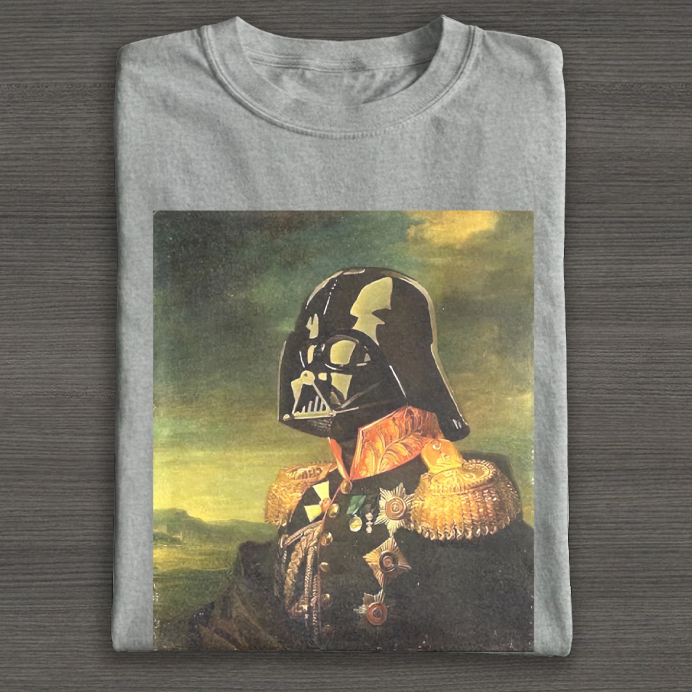 Sci-Fi Villain Classical Portrait Parody Graphic Cotton T-shirt 
