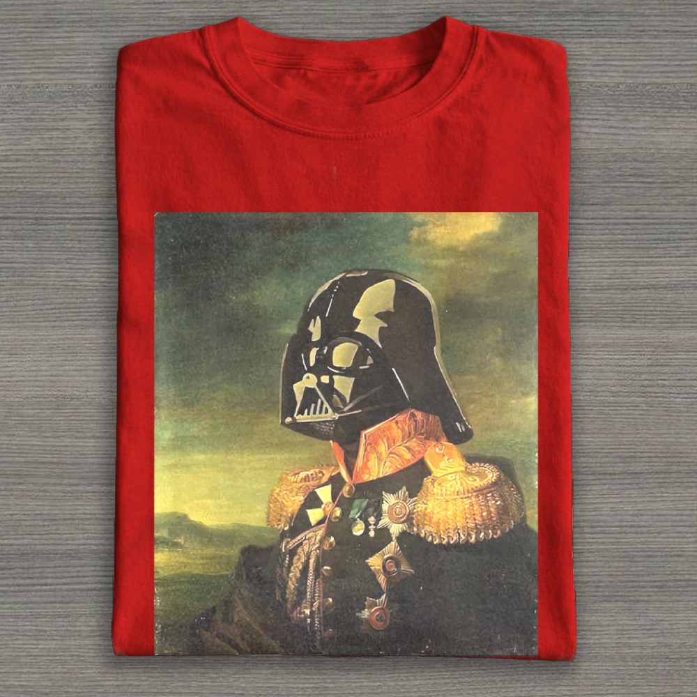 Sci-Fi Villain Classical Portrait Parody Graphic Cotton T-shirt 