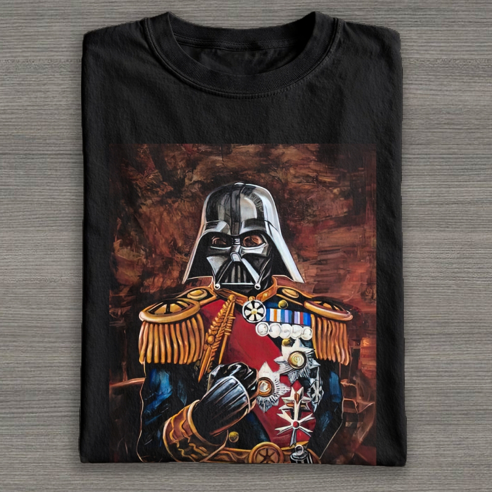 Sci-Fi Villain Royal Portrait Graphic Cotton T-shirt 