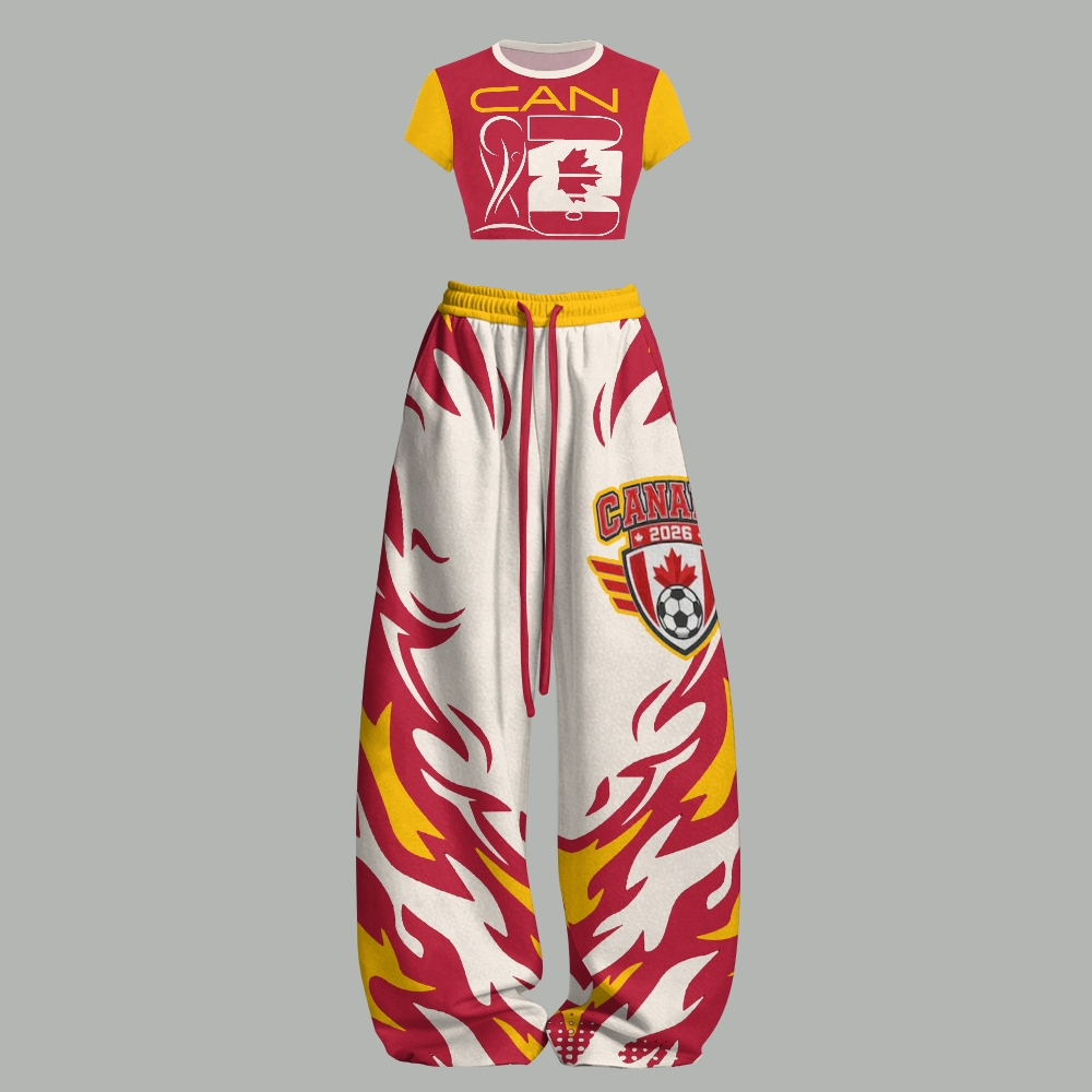 Women T-Shirt  & Elasticated Trousers Two-Piece Set 2606005883