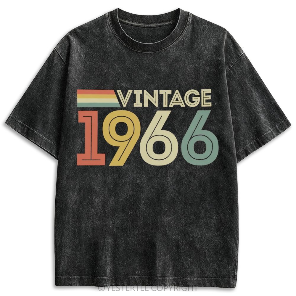 1966 Color Stripe Retro Washed T-shirt