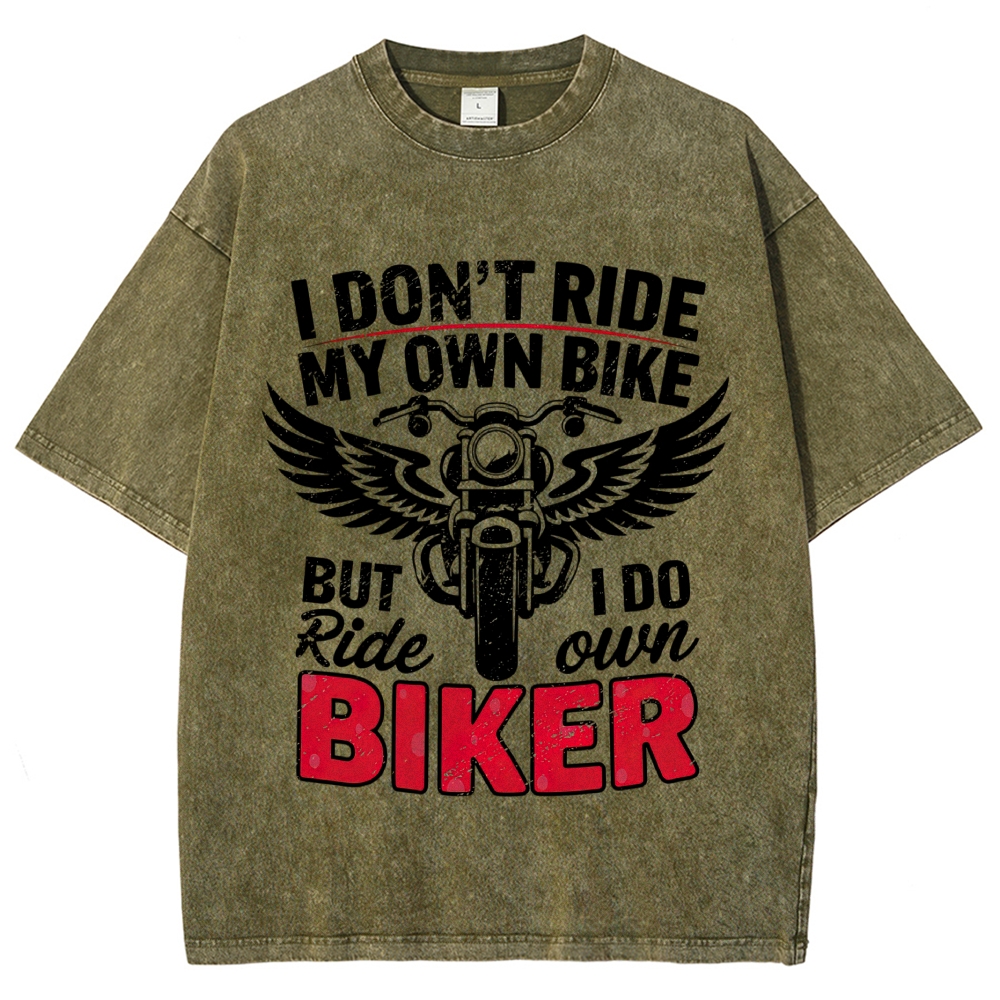 Winged Motorcycle Humorous Quote Washed T-Shirt 