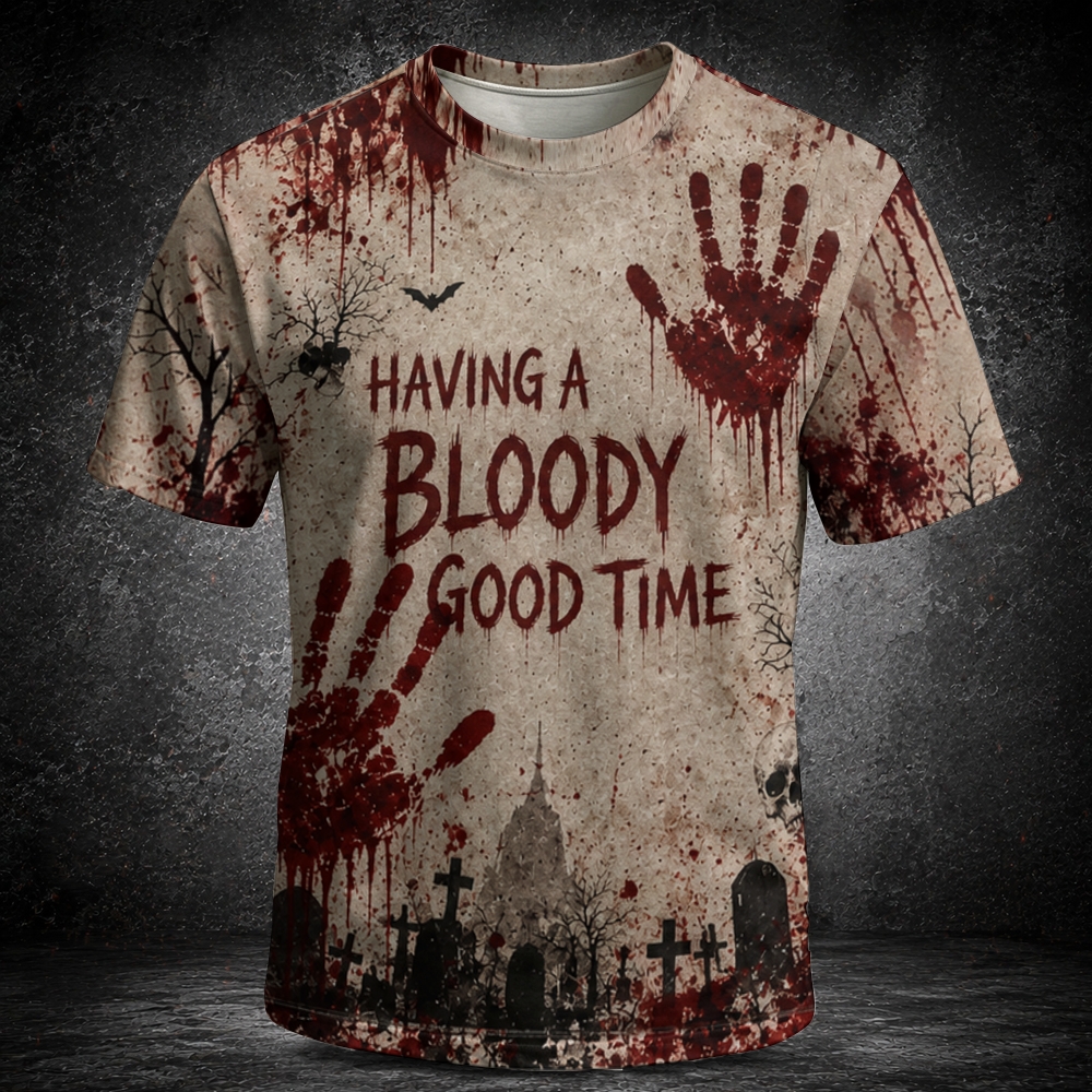 Vintage Blood Handprint Horror Men's  Vintage Short Sleeve T-shirt