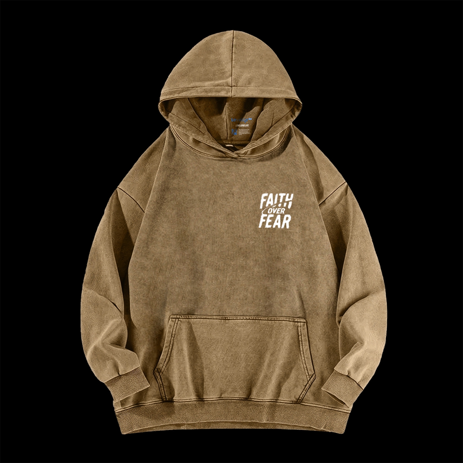 Faith Over Fear Unisex Washed Hoodie